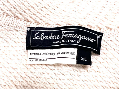 Salvatore Ferragamo Knit Full-Zip Jacket, Beige, Size XL