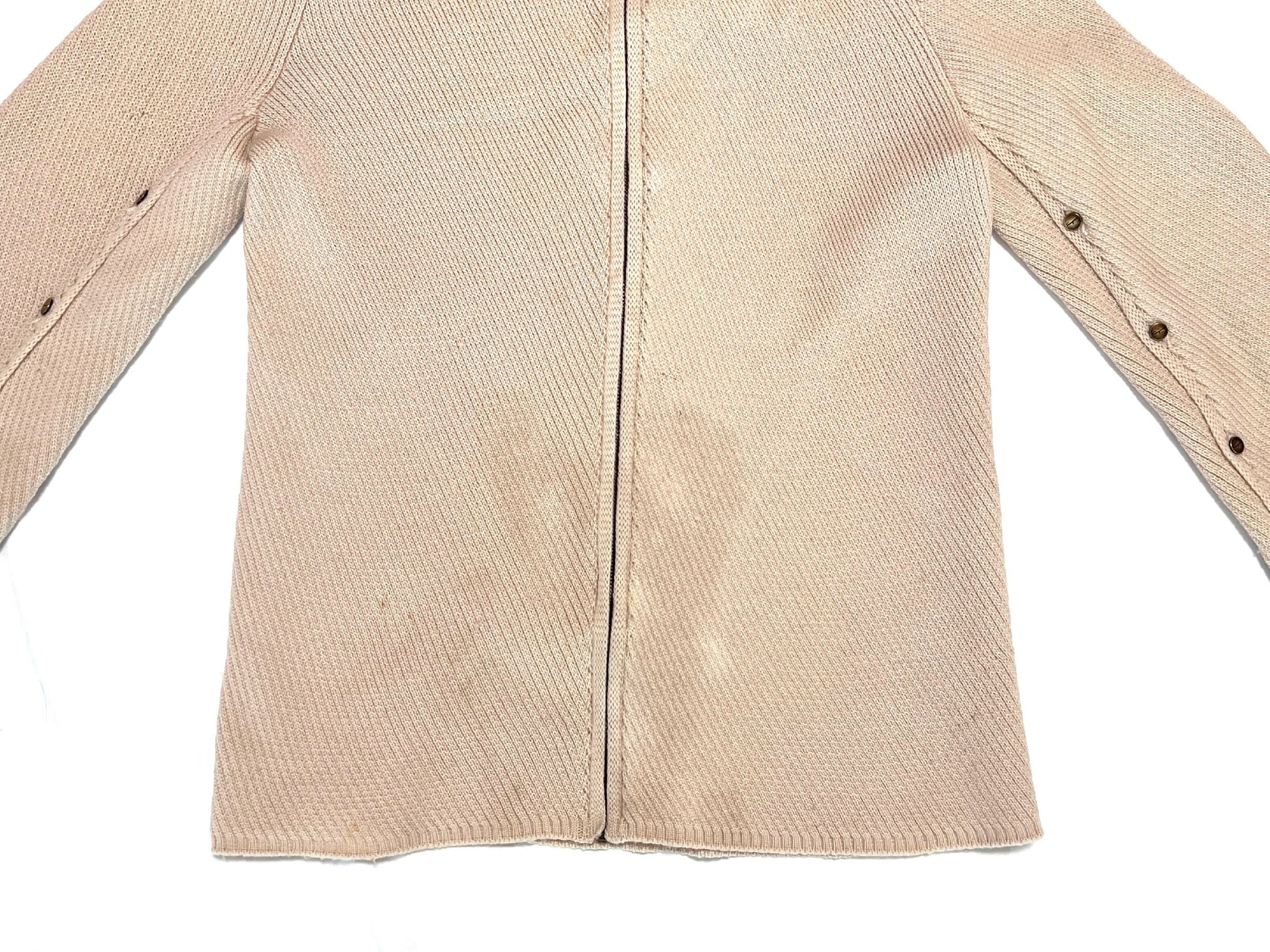 Salvatore Ferragamo Knit Full-Zip Jacket, Beige, Size XL