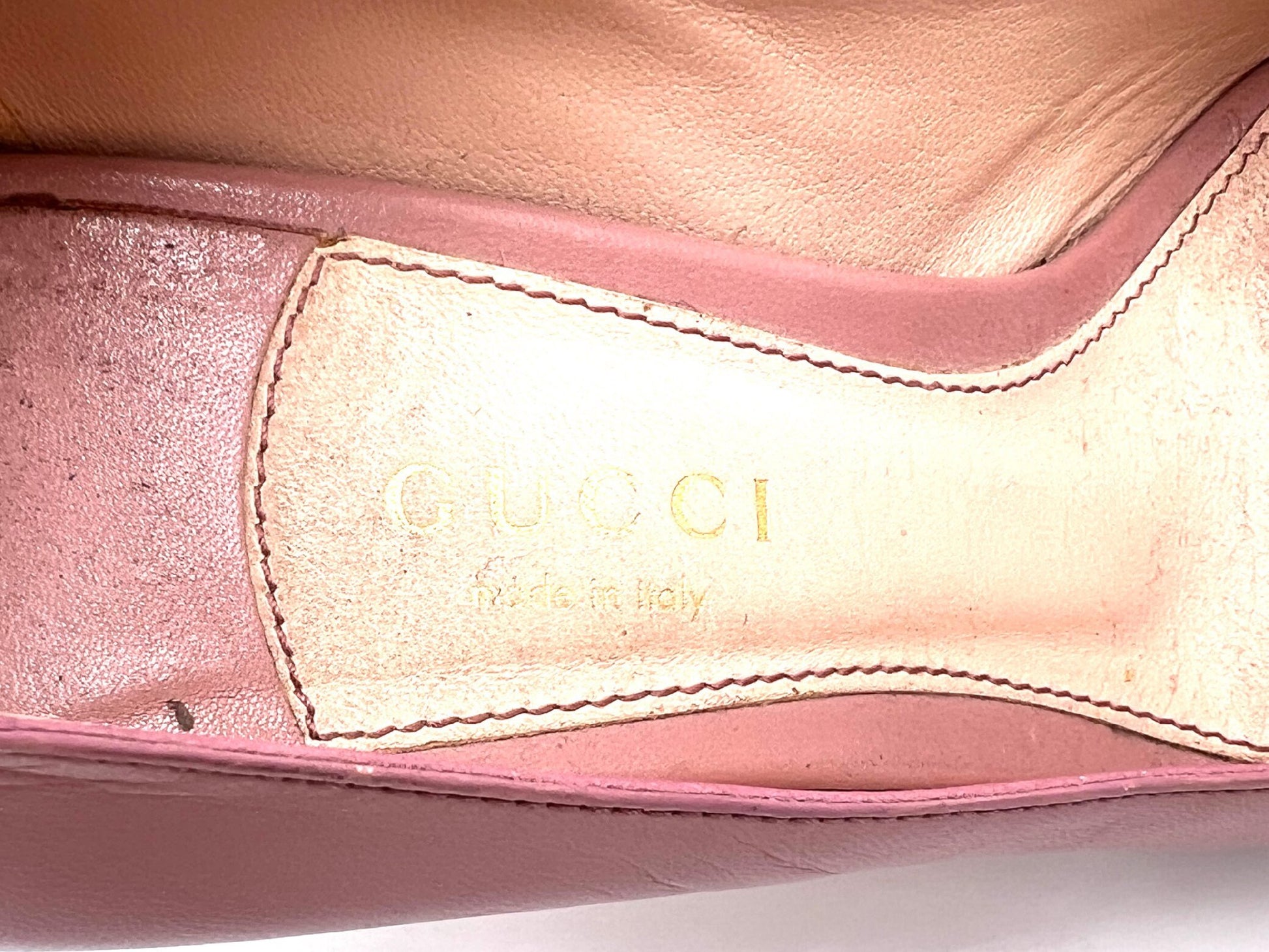 GUCCI 408248 Leather High Heel Pumps Pink Size 35
