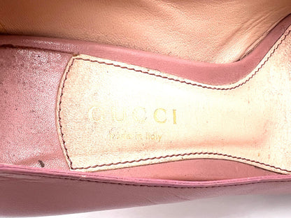 GUCCI 408248 Leather High Heel Pumps Pink Size 35