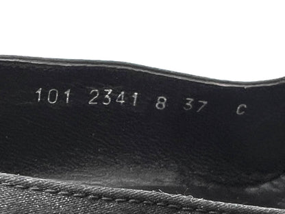 GUCCI Satin G Logo Plate High Heel Pumps Black Size 37