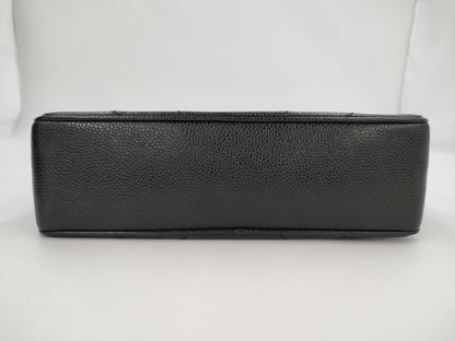 CHANEL Chevron Caviar Leather Chain Shoulder Bag in Black with Gold Hardware, 6877469, No. 6