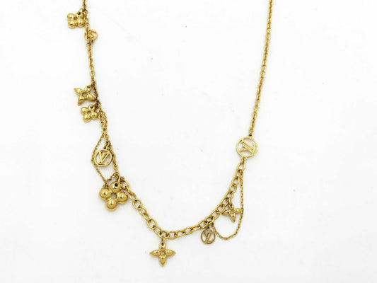 LOUIS VUITTON M64855 Collier Blooming OB0260 Necklace GP Gold Necklace