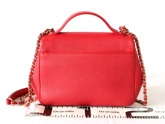 CHANEL Business Affinity Small Caviar Skin 2-Way Handbag, Pink, Seal, No. 24