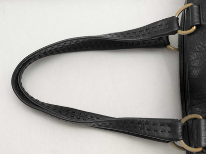 PRADA PRADA Prada Shoulder Bag Handbag Leather and Nylon Black with Triangle Logo and White Tag
