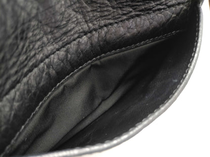 PRADA PRADA Prada Shoulder Bag Handbag Leather and Nylon Black with Triangle Logo and White Tag