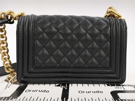 CHANEL Boy Caviar Black Shoulder Bag