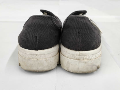 CHANEL Canvas/Rubber Sneakers, Black/White, #38