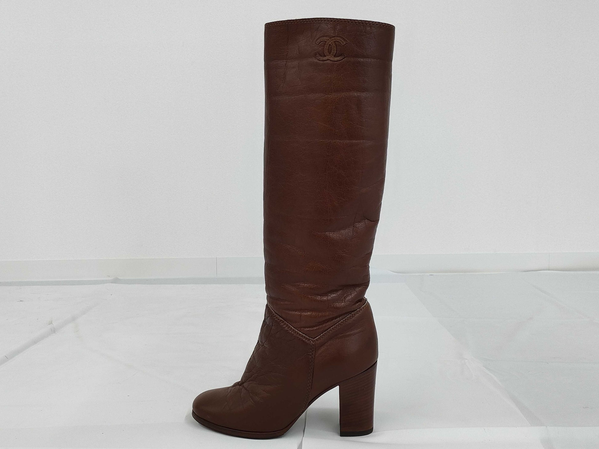 CHANEL Boots Leather Brown #36 1/2C Other Shoes