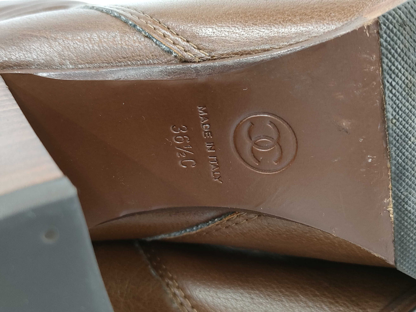 CHANEL Boots Leather Brown #36 1/2C Other Shoes