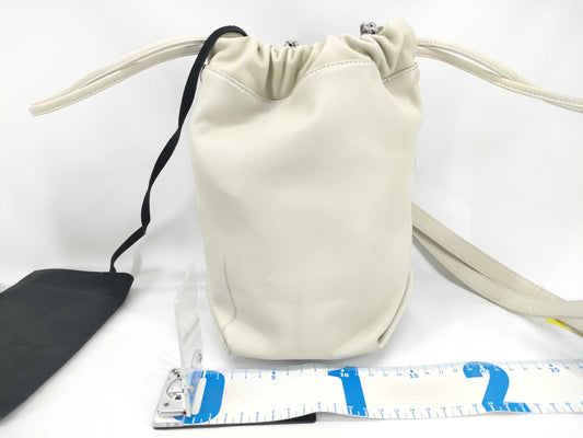 SAINT LAURENT Drawstring Bag Ivory Shoulder Bag