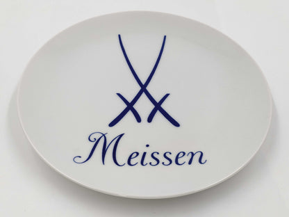 Meissen Porcelain Plate, White and Blue