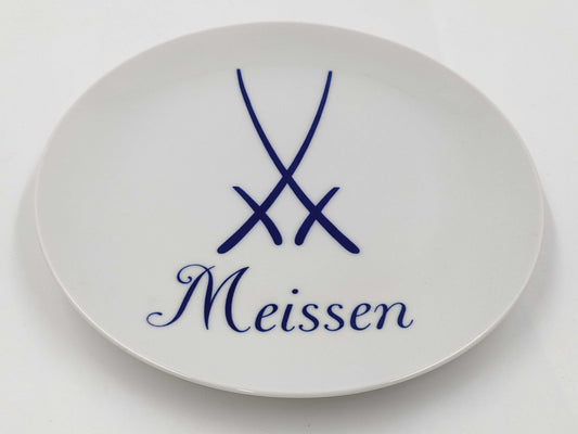 Meissen Porcelain Plate, White and Blue