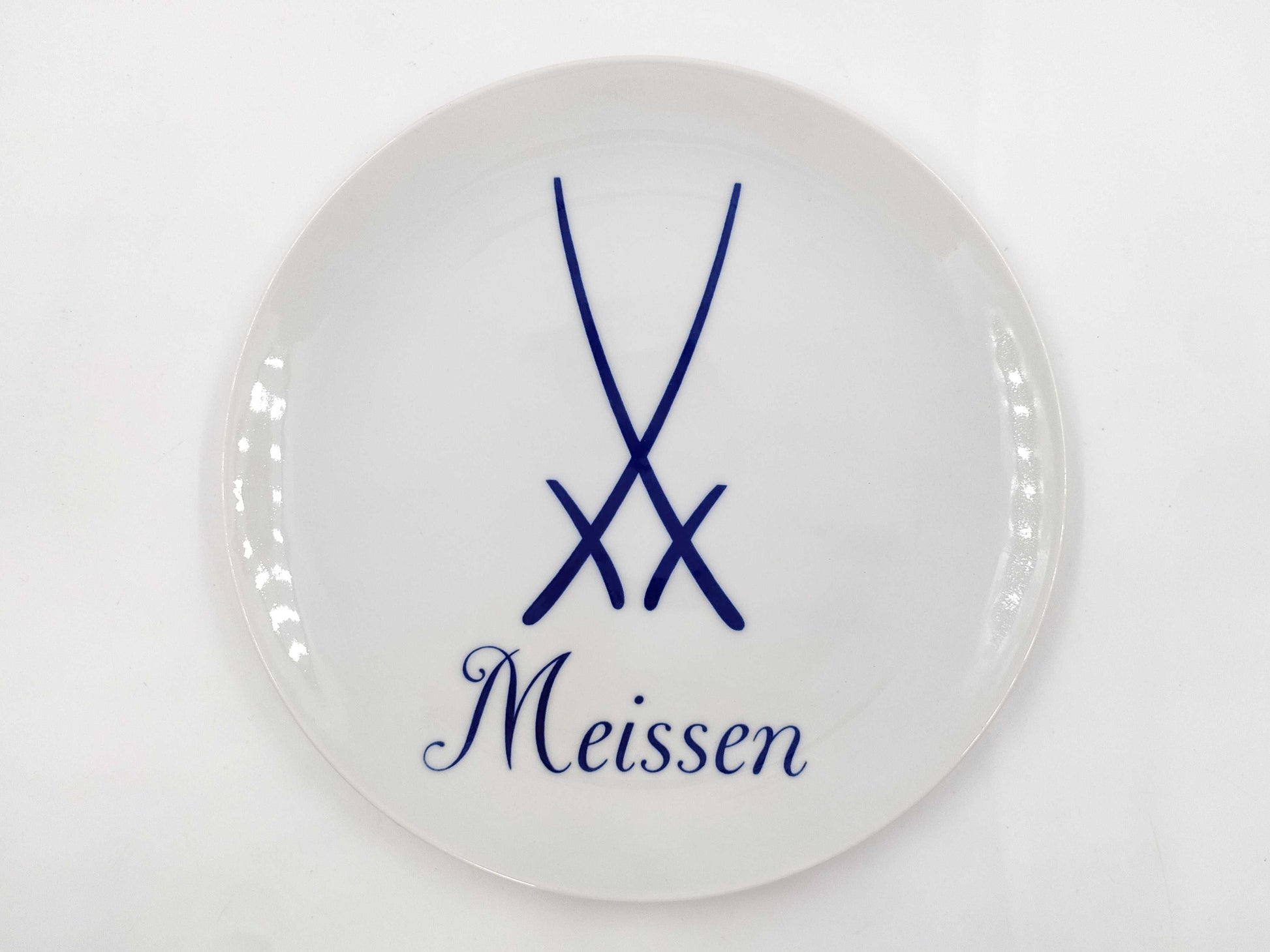 Meissen Porcelain Plate, White and Blue