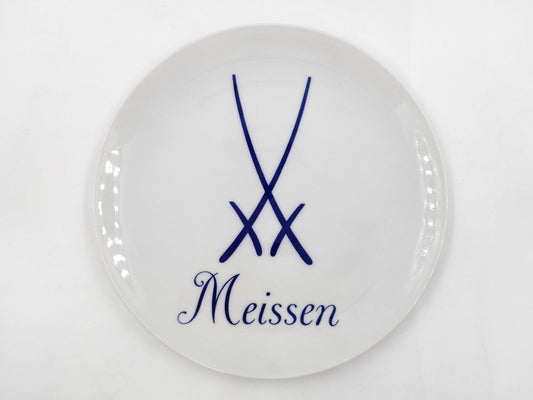 Meissen Porcelain Plate, White and Blue