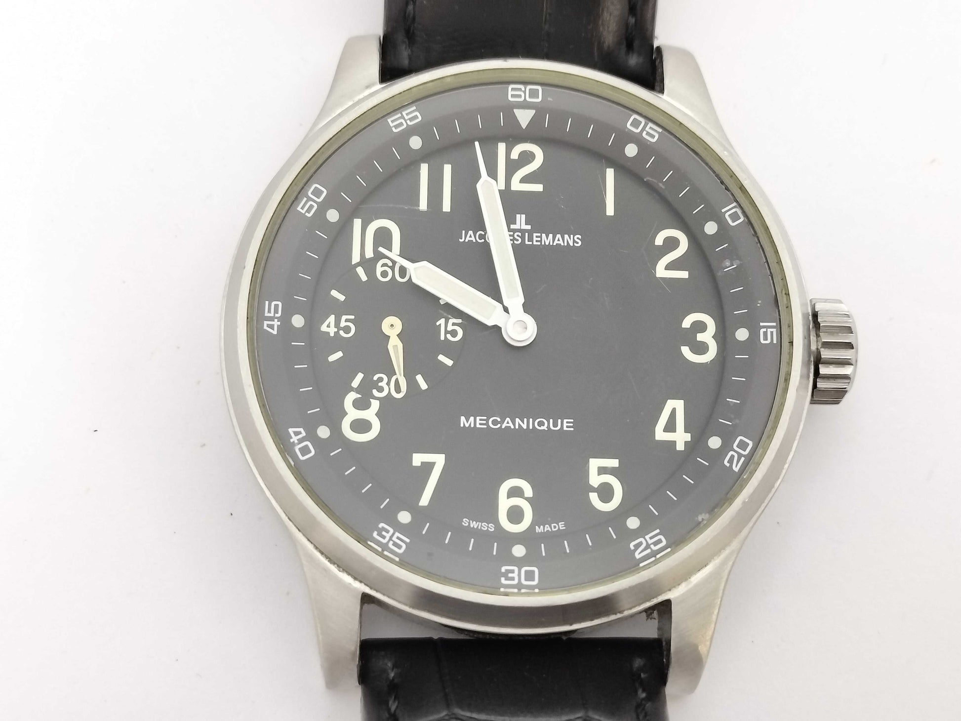 Jacques Lemans 1-1038 Black Dial Manual Winding Men's Watch