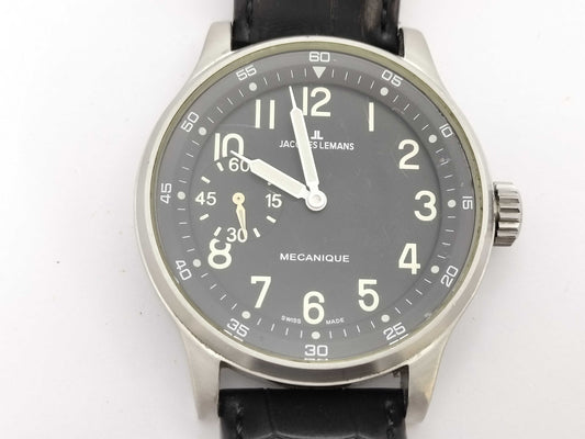 Jacques Lemans 1-1038 Black Dial Manual Winding Men's Watch