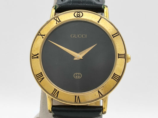 GUCCI 3000M 0209564 Black Dial Quartz Boys' Watch