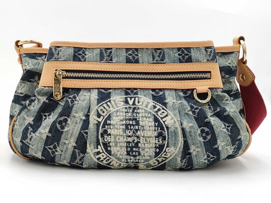 LOUIS VUITTON Monogram Denim Porte Epol Raye MM M95334 AR1016 Shoulder Bag