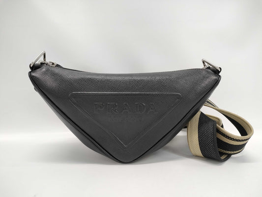 PRADA Prada Shoulder Bag Leather Black IC Shoulder Bag