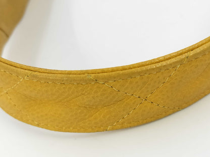 CHANEL Caviar Skin Yellow No. 4 Shoulder Bag