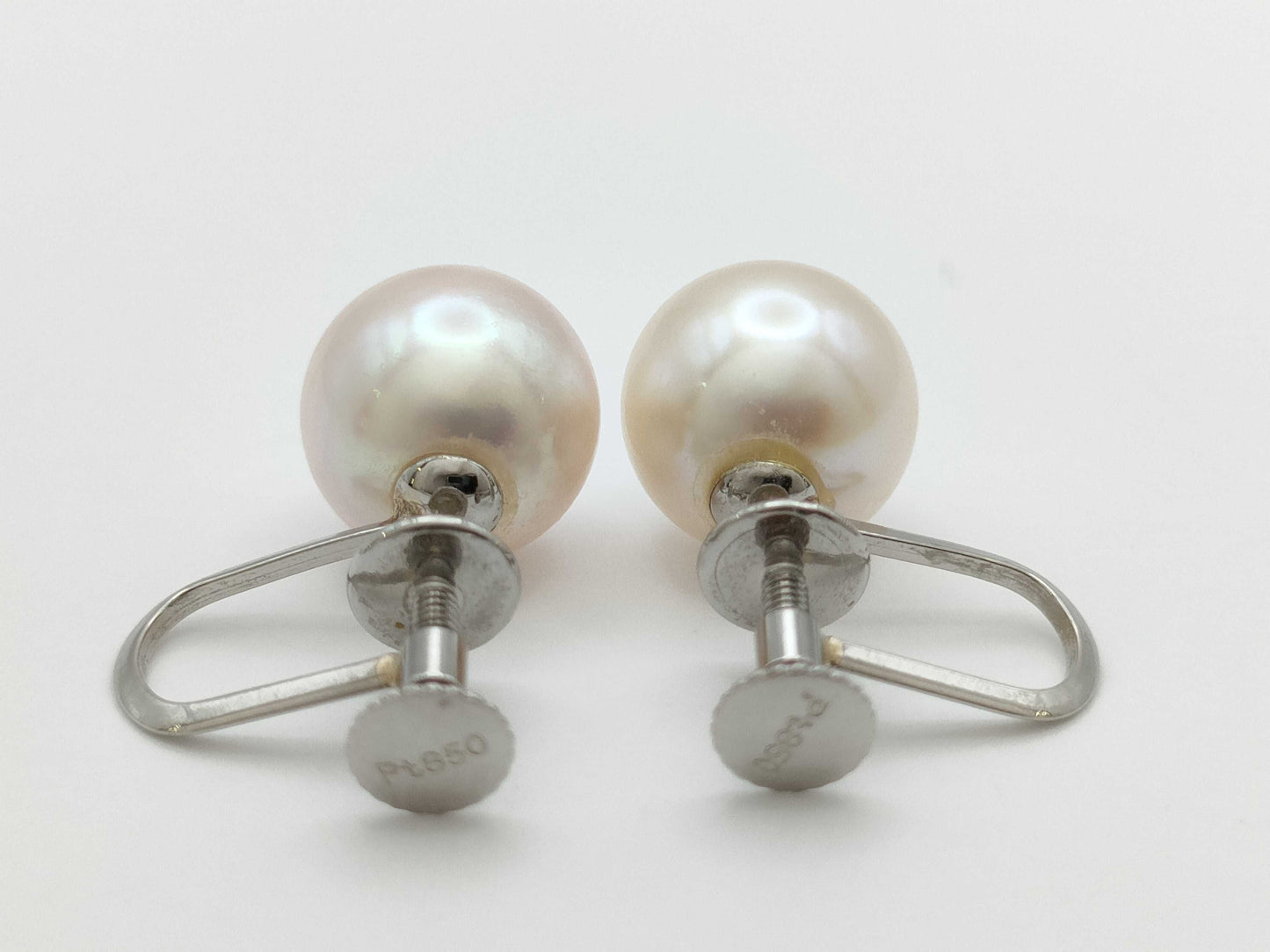 Pearl diameter: Approx. 8.8mm x 2, PT850, 3.2g, Earrings 