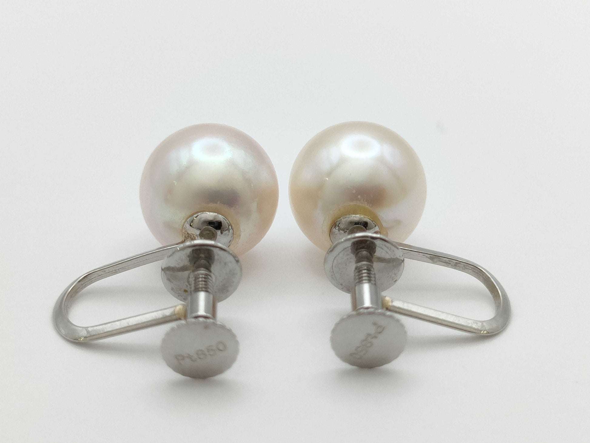 Pearl diameter: Approx. 8.8mm x 2, PT850, 3.2g, Earrings 