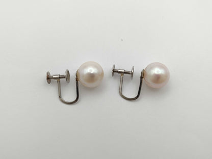 Pearl diameter: Approx. 8.8mm x 2, PT850, 3.2g, Earrings 