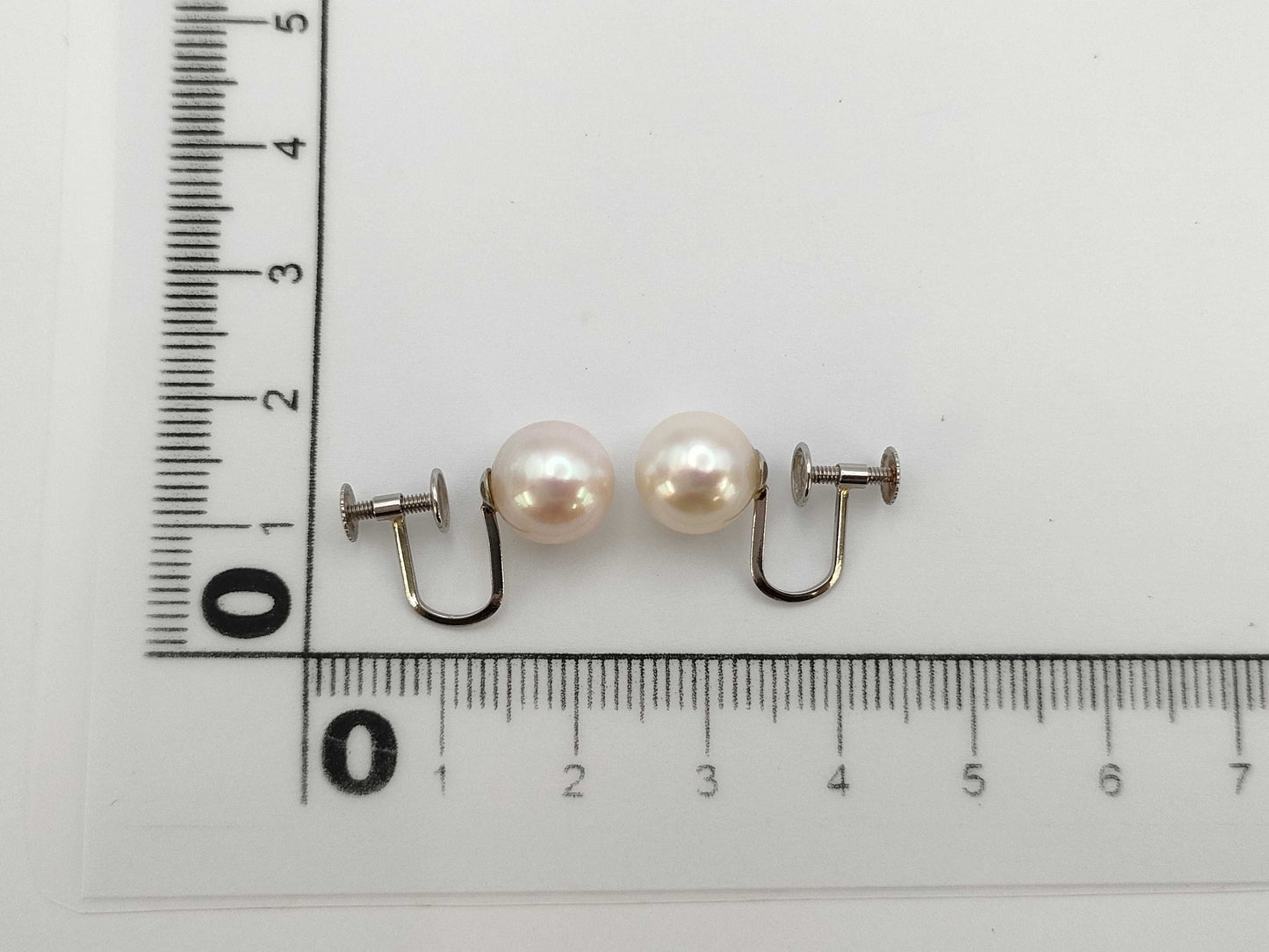 Pearl diameter: Approx. 8.8mm x 2, PT850, 3.2g, Earrings 