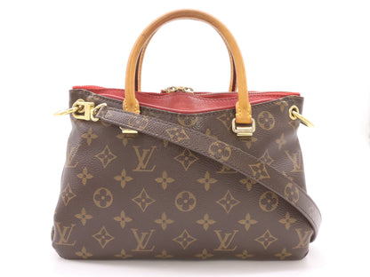 LOUIS VUITTON M41241 Monogram Pallas BB Cerise Handbag with Shoulder Strap