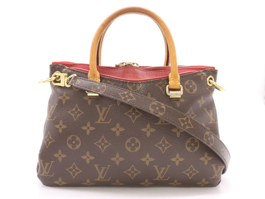 LOUIS VUITTON M41241 Monogram Pallas BB Cerise Handbag with Shoulder Strap