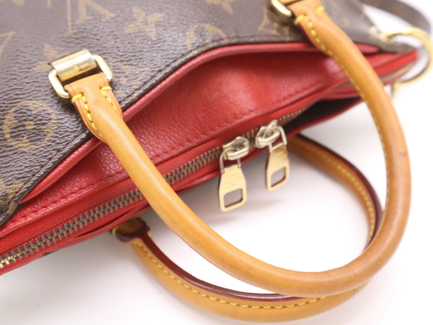 LOUIS VUITTON M41241 Monogram Pallas BB Cerise Handbag with Shoulder Strap