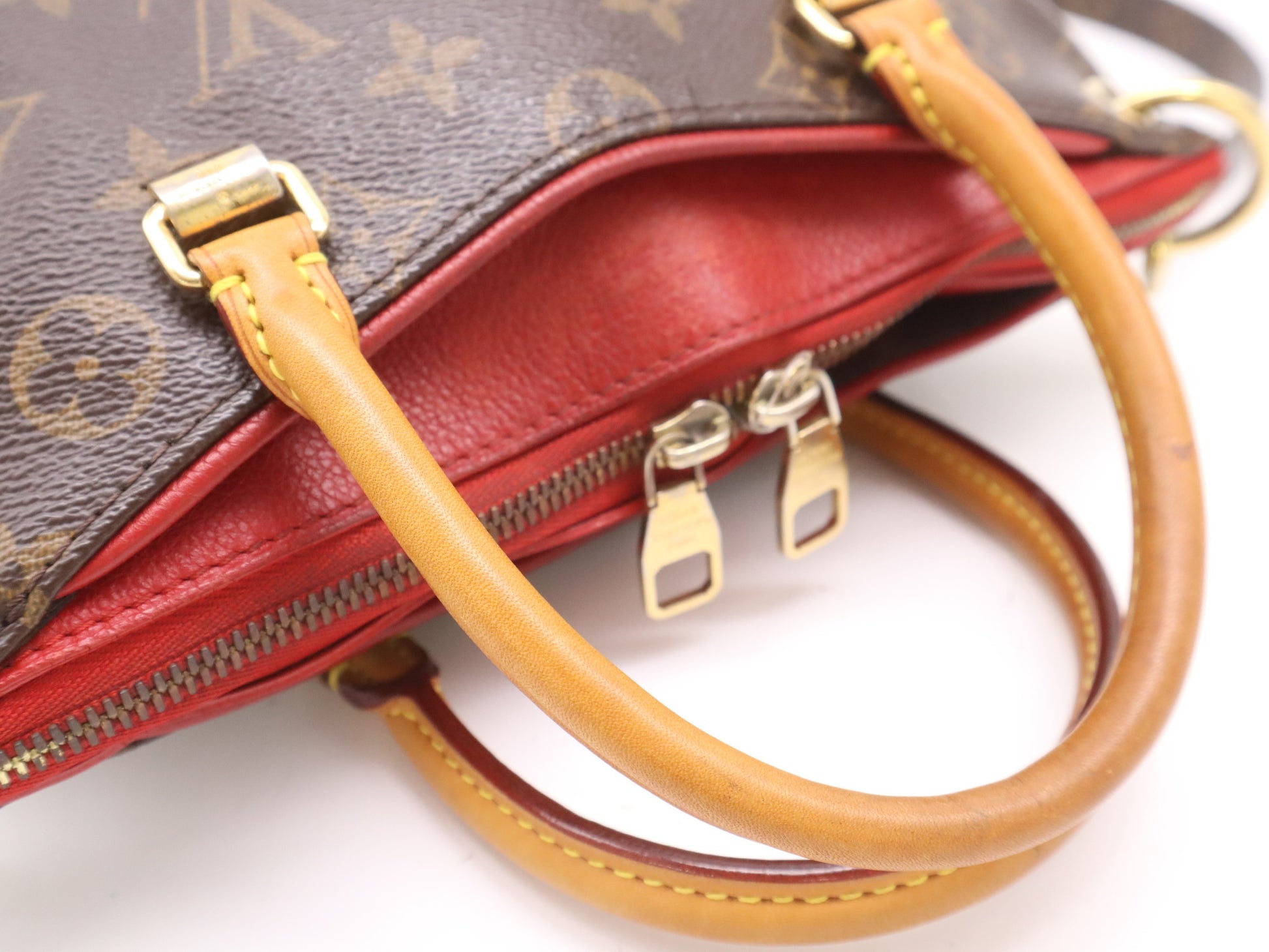 LOUIS VUITTON M41241 Monogram Pallas BB Cerise Handbag with Shoulder Strap