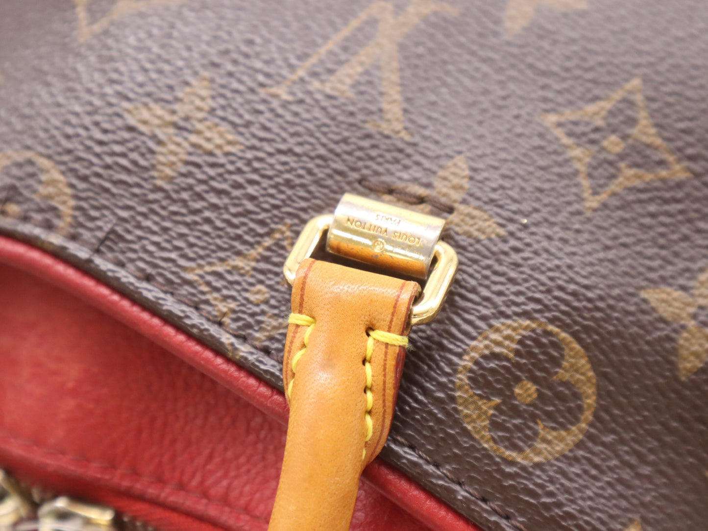 LOUIS VUITTON M41241 Monogram Pallas BB Cerise Handbag with Shoulder Strap