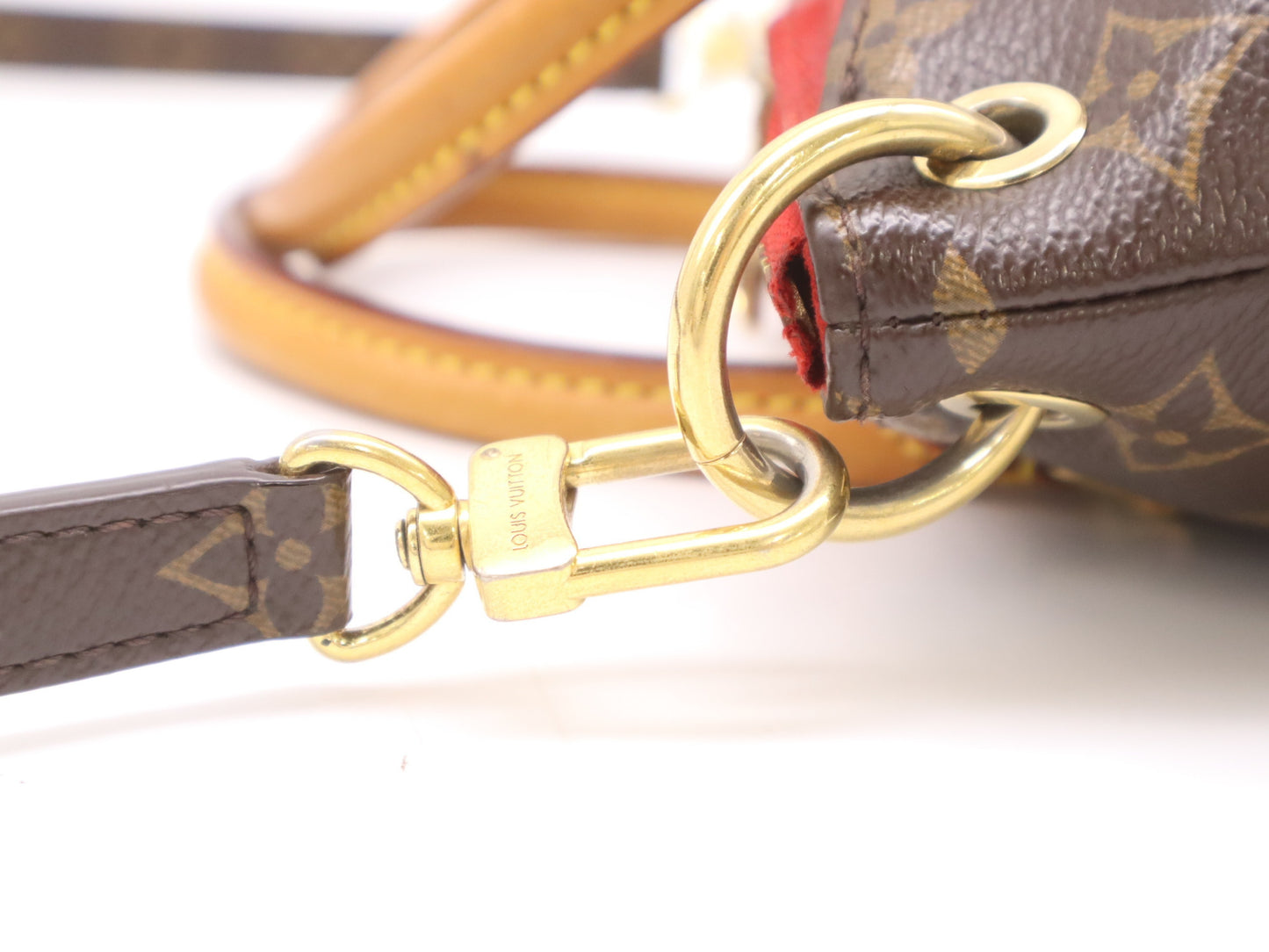 LOUIS VUITTON M41241 Monogram Pallas BB Cerise Handbag with Shoulder Strap