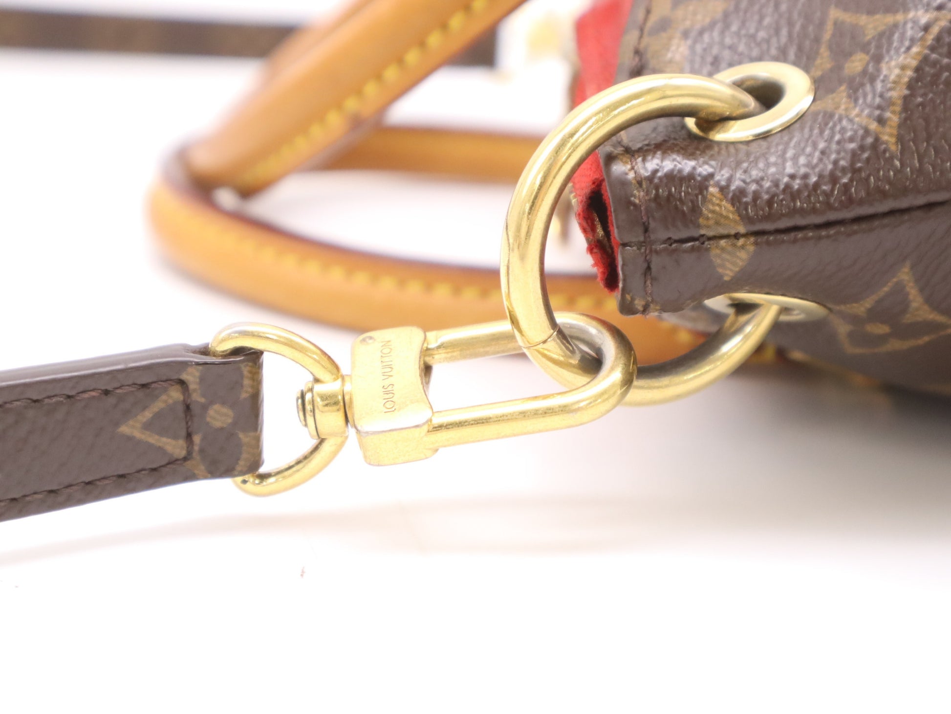LOUIS VUITTON M41241 Monogram Pallas BB Cerise Handbag with Shoulder Strap