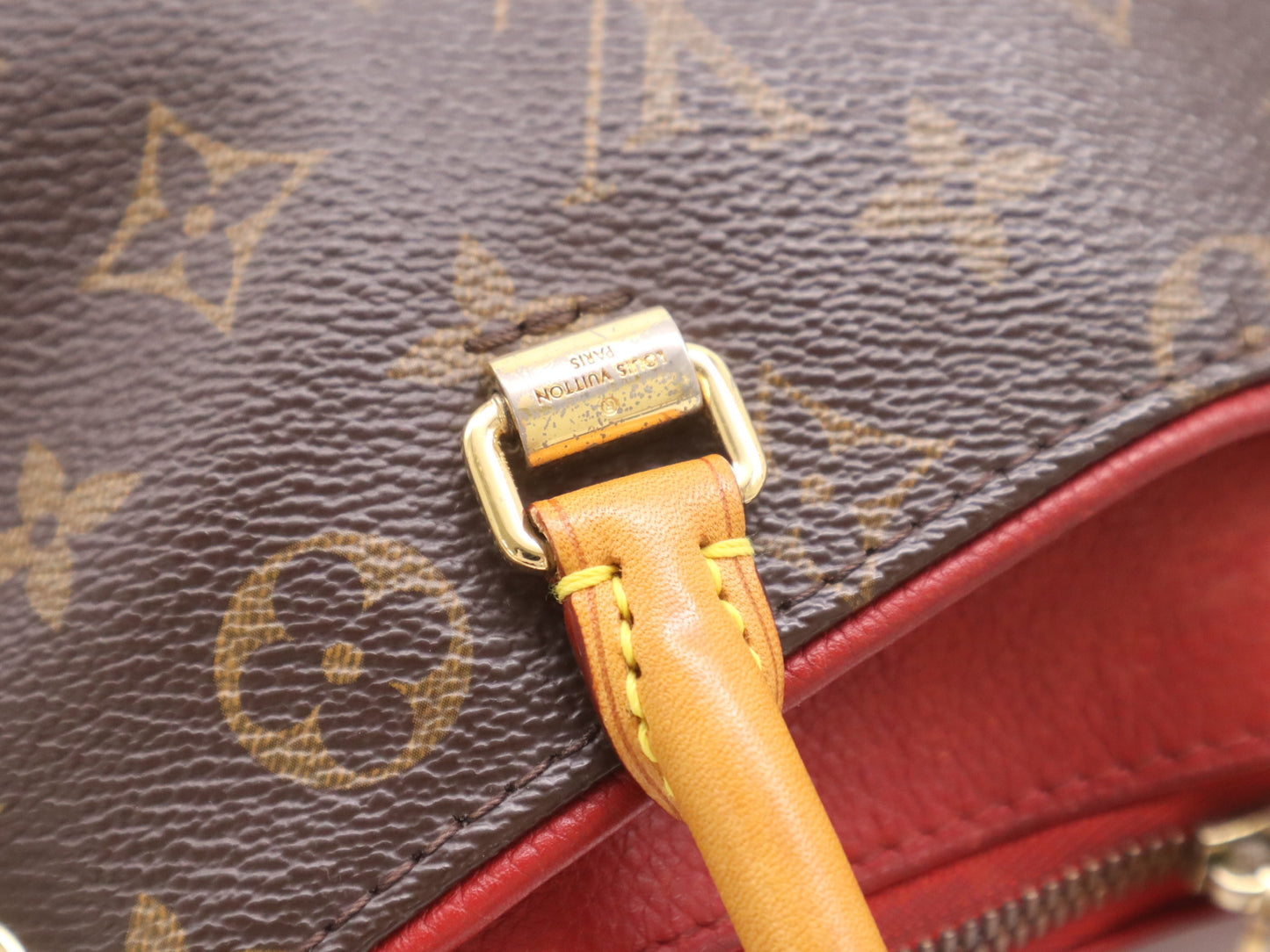 LOUIS VUITTON M41241 Monogram Pallas BB Cerise Handbag with Shoulder Strap