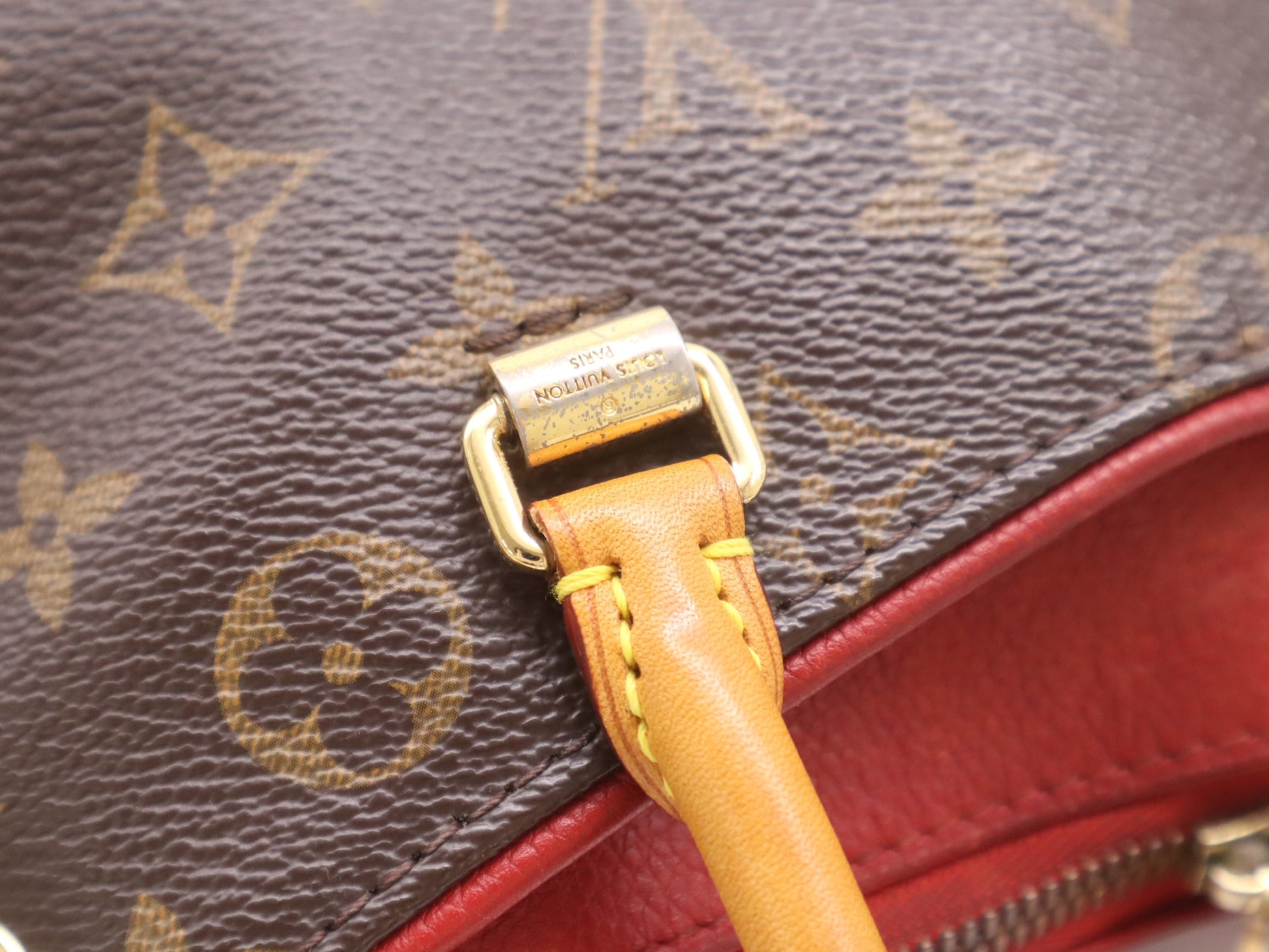 LOUIS VUITTON M41241 Monogram Pallas BB Cerise Handbag with Shoulder Strap