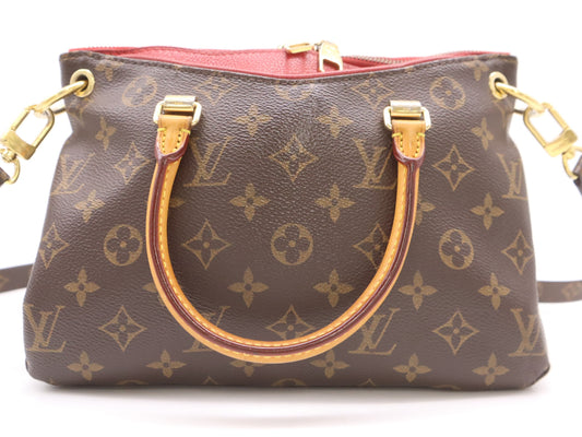 LOUIS VUITTON M41241 Monogram Pallas BB Cerise Handbag with Shoulder Strap
