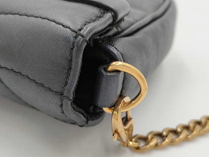 LOUIS VUITTON Pochette Chain Wallet M63929 Black with Gold Hardware and Calf Leather TJ0169 Shoulder Bag