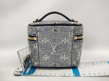 LOUIS VUITTON Micro Vanity 2-Way Shoulder Bag, Jacquard, M82467, Blue with Gold Hardware, Monogram Laminated, RFID, and More