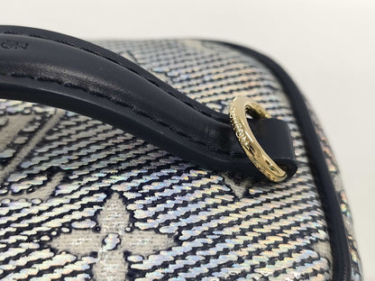 LOUIS VUITTON Micro Vanity 2-Way Shoulder Bag, Jacquard, M82467, Blue with Gold Hardware, Monogram Laminated, RFID, and More
