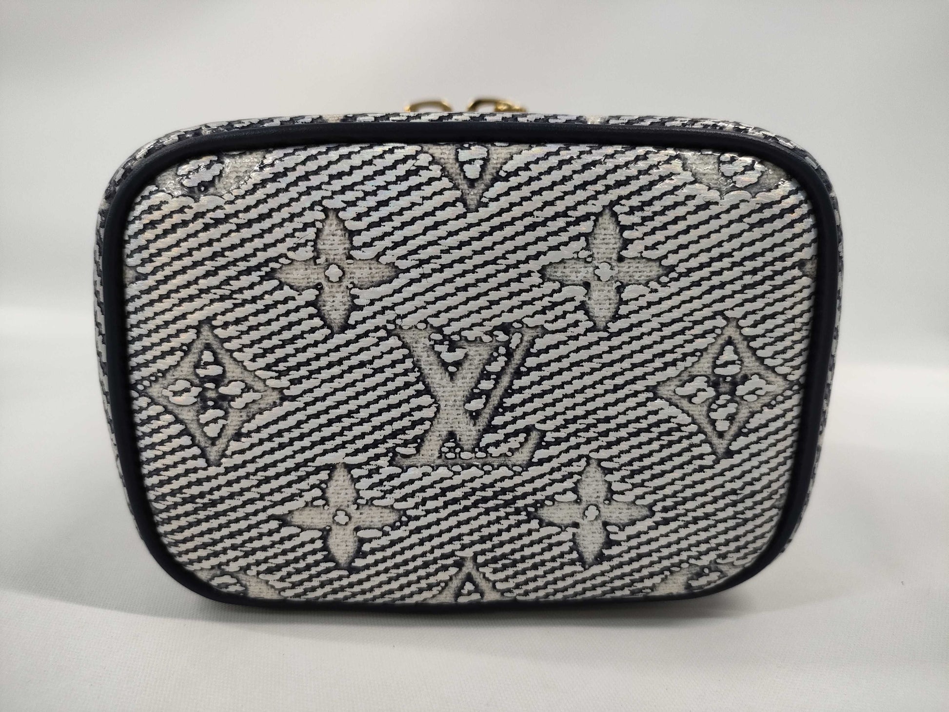 LOUIS VUITTON Micro Vanity 2-Way Shoulder Bag, Jacquard, M82467, Blue with Gold Hardware, Monogram Laminated, RFID, and More