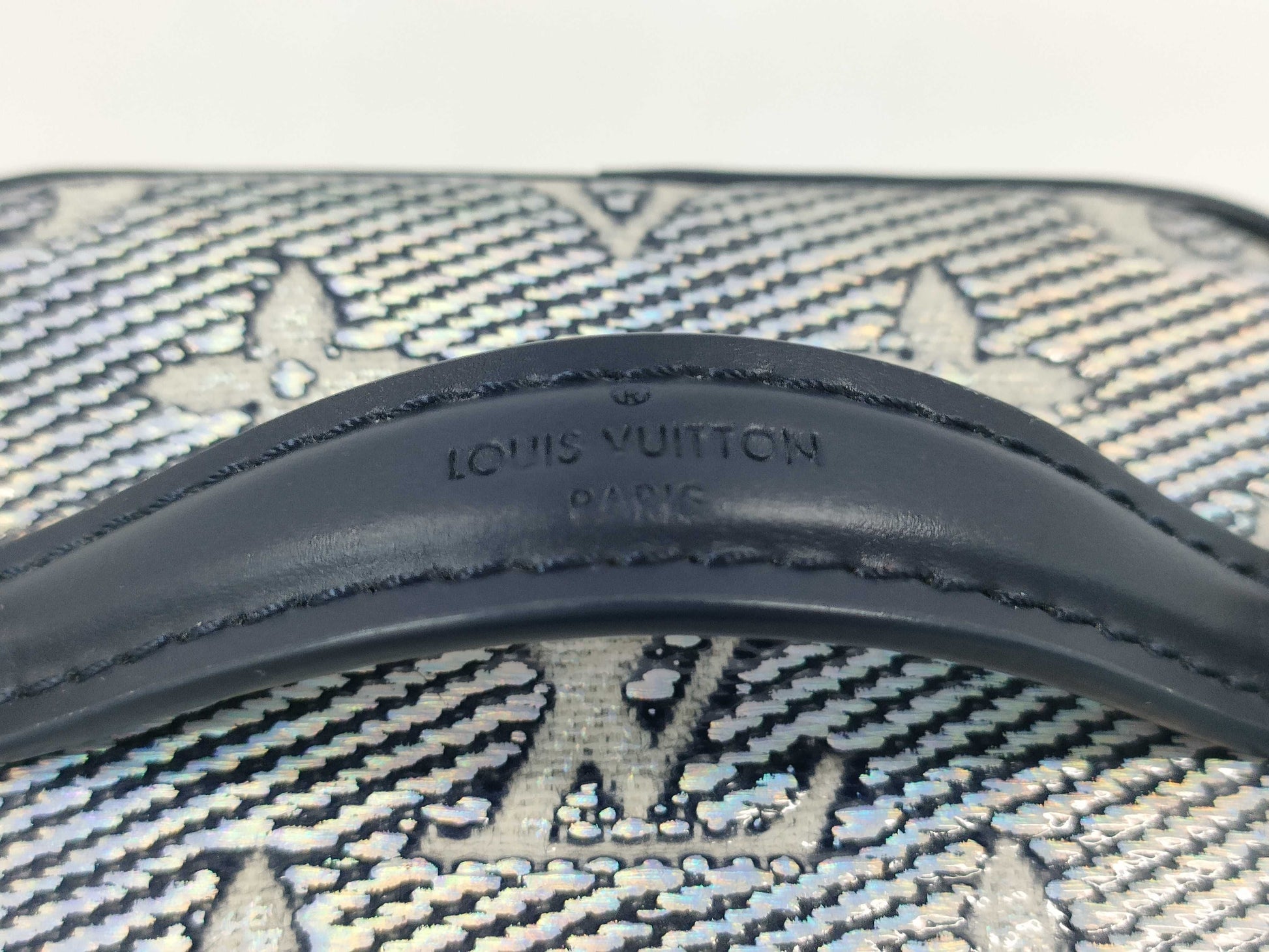 LOUIS VUITTON Micro Vanity 2-Way Shoulder Bag, Jacquard, M82467, Blue with Gold Hardware, Monogram Laminated, RFID, and More