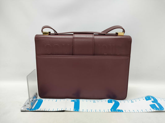 Dior Montaigne 30 Shoulder Bag in Wine Red Calfskin with Gold Hardware and Shoulder Strap