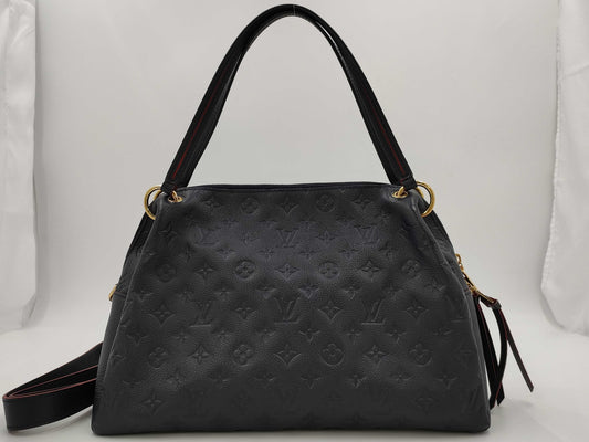LOUIS VUITTON Pontu PM Tote Bag, Navy Blue with Gold Hardware, Monogram Empreinte, M43721 DU0199