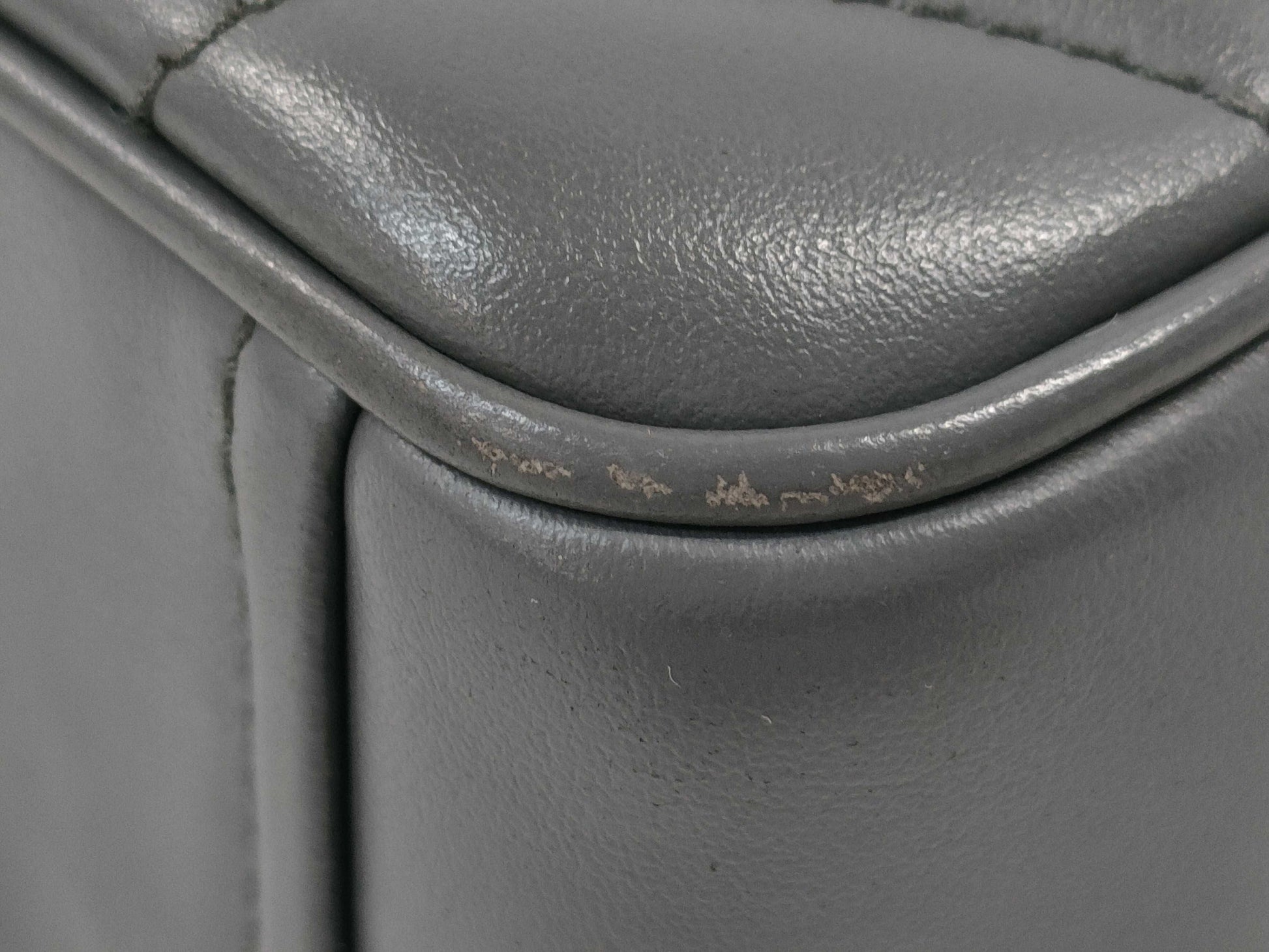 PRADA Diagram Shoulder Bag in Grey Quilted Leather with Silver Hardware