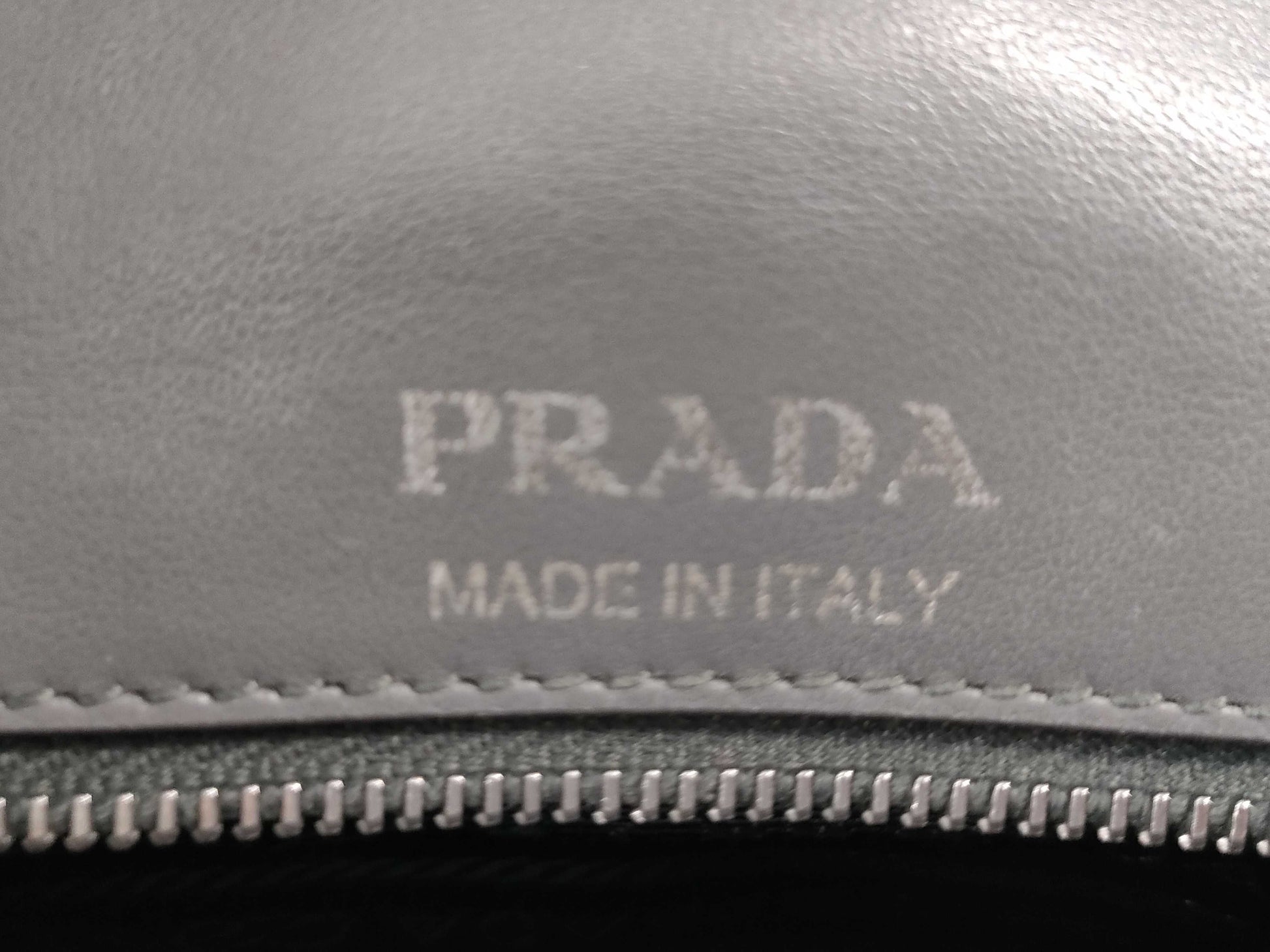 PRADA Diagram Shoulder Bag in Grey Quilted Leather with Silver Hardware