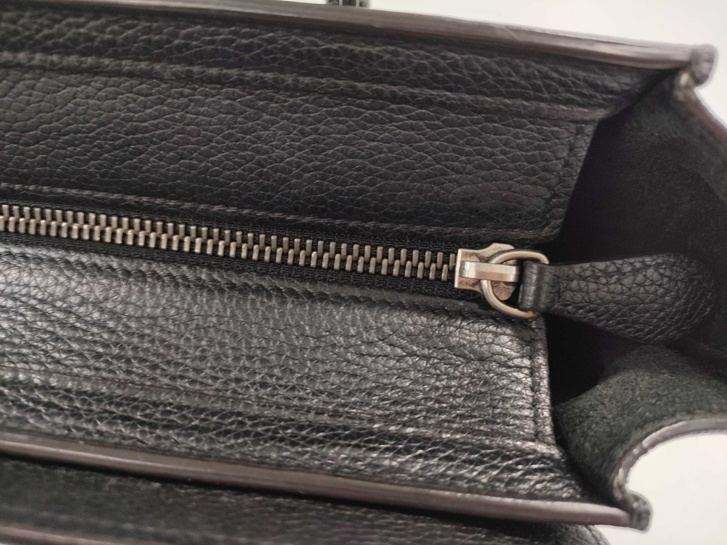 CELINE Luggage Nano Shopper Black with Silver Hardware and Leather Shoulder Bag W0U00093 Handbag