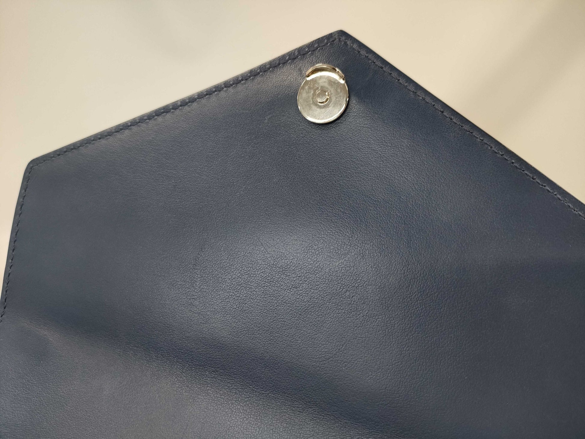 PRADA Saffiano Leather Shoulder Bag, Blue, Silver Hardware, 1BD127, Mirrored Pouch, Shoulder Bag
